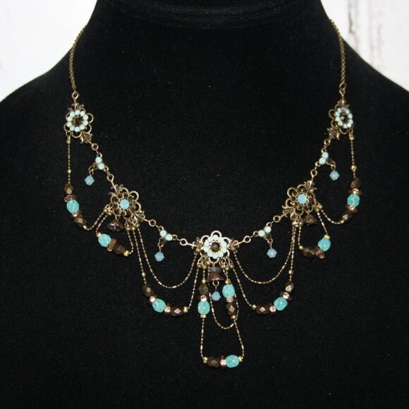 Michal Negrin Jewelry - Stunning bronze flower drop Michal Negrin Necklace 16-18"